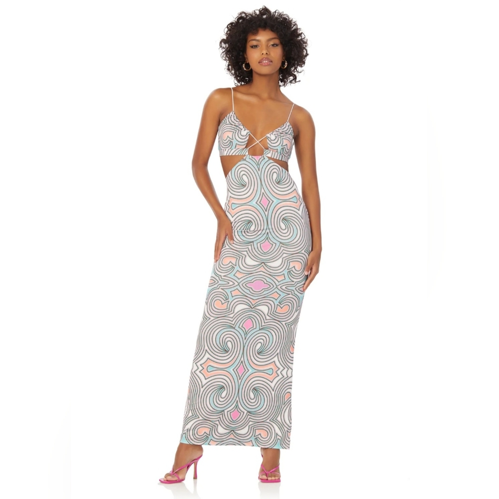 NWT AFRM Colima Pastel Geo Dress